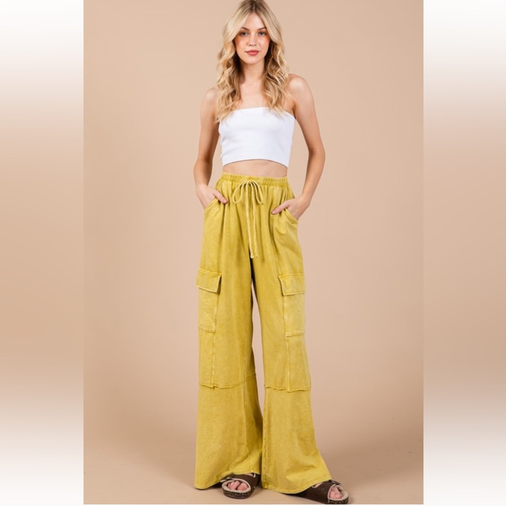 Mineral Washed French Terry Cargo Pants